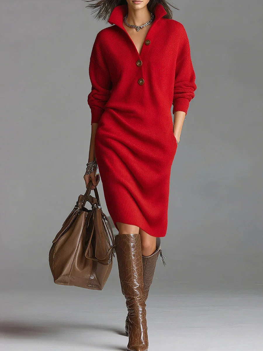 Britt | Chic Ribbed Midi Dress