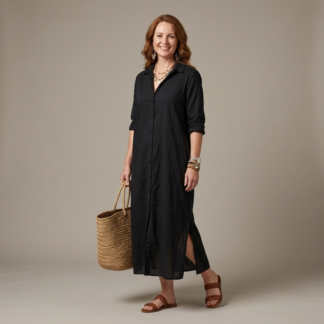 Sienna™ Relaxed Maxi Shirt Dress | Effortless Everyday Elegance