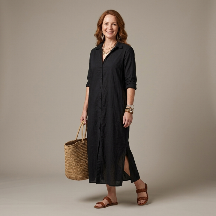 Sienna™ Relaxed Maxi Shirt Dress | Effortless Everyday Elegance