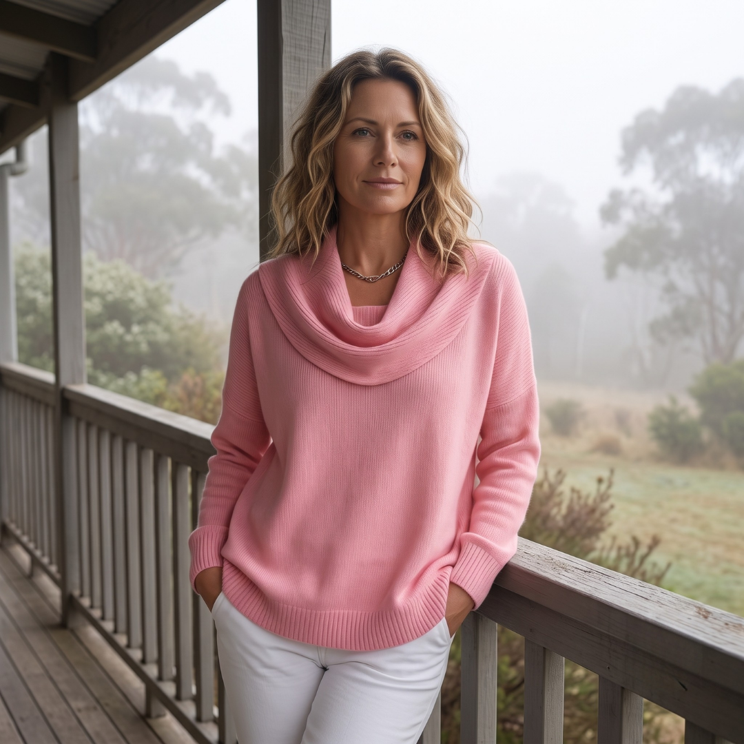 Marie™ | Elegant Cowl Neck Knit Sweater