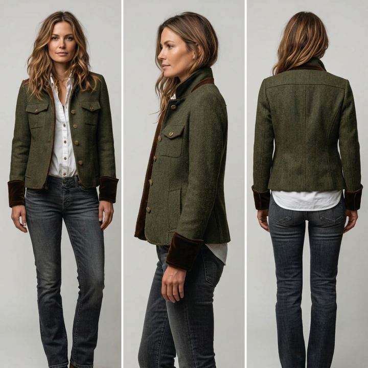 Nova™ Velvet Detail Tweed Jacket