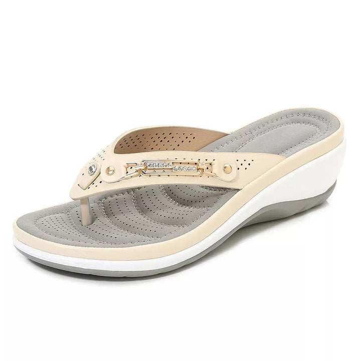 Cushioned Wedge Sandals Women Arch Support Leather