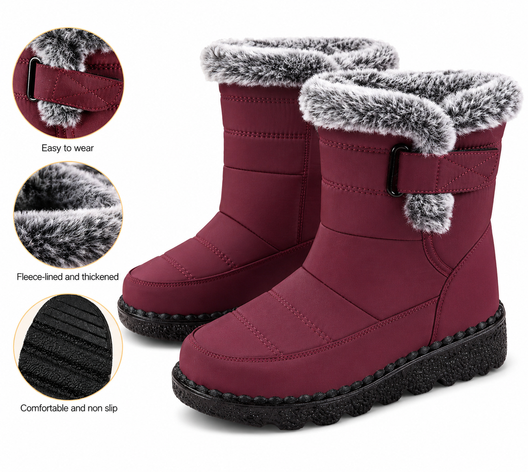 Willow | Faux Fur Trim Snow Boots