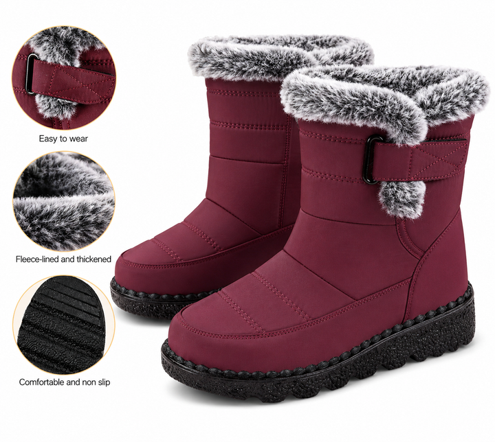 Willow | Faux Fur Trim Snow Boots