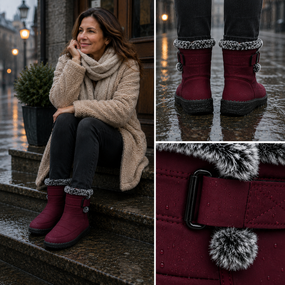 Willow | Faux Fur Trim Snow Boots