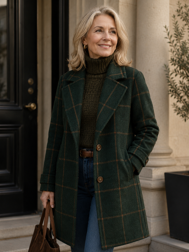 Saphira Classic Fitted Check Coat