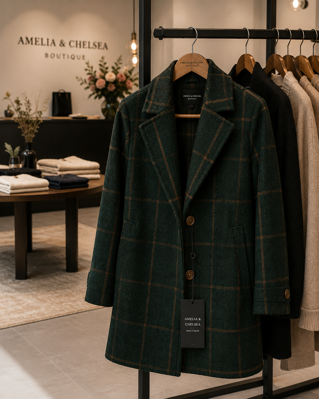Saphira Classic Fitted Check Coat