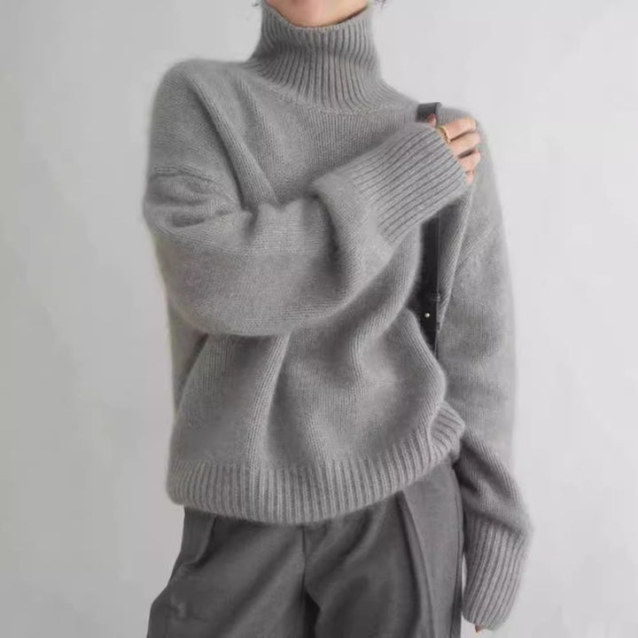 Brigitte|  Thick High-Neck Loose Versatile Knitted Pullover Sweater