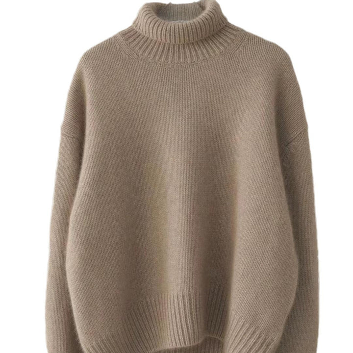 Brigitte|  Thick High-Neck Loose Versatile Knitted Pullover Sweater