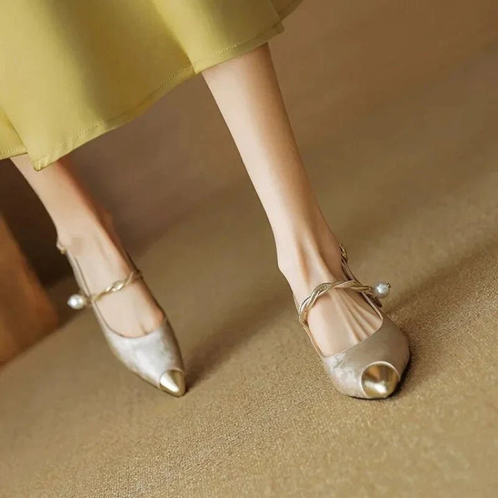 ASTRID | PEARL EMBELLISHED SLINGBACK HEELS