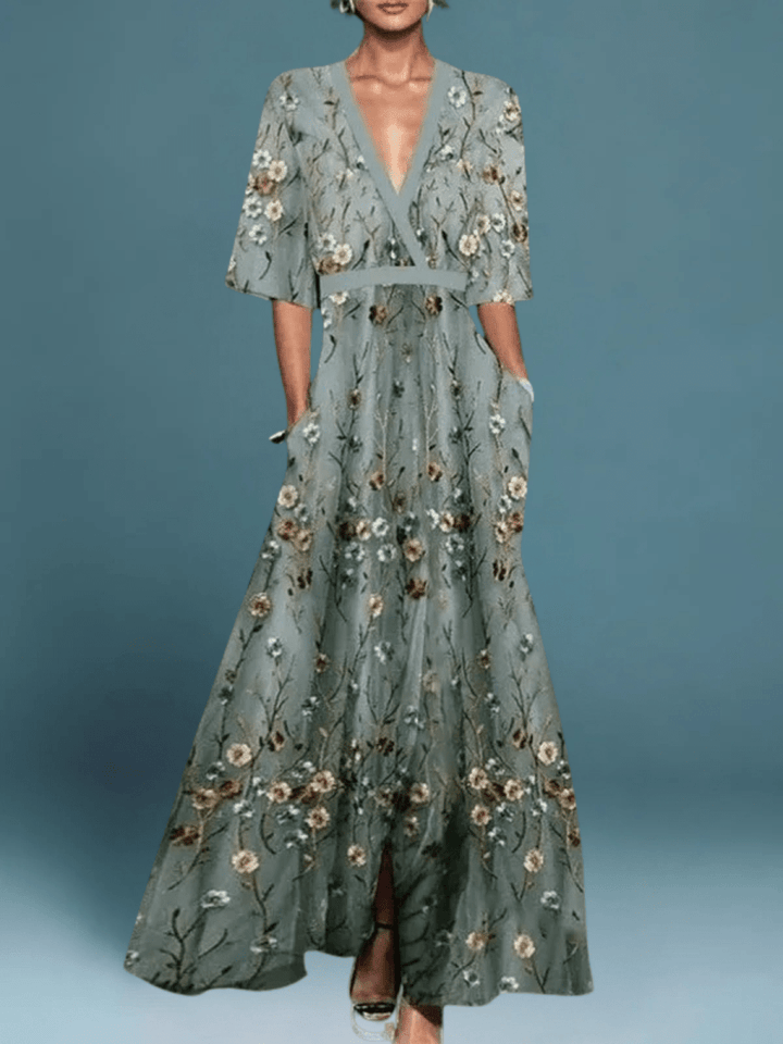 AVA™ | ELEGANT FLORAL DRESS