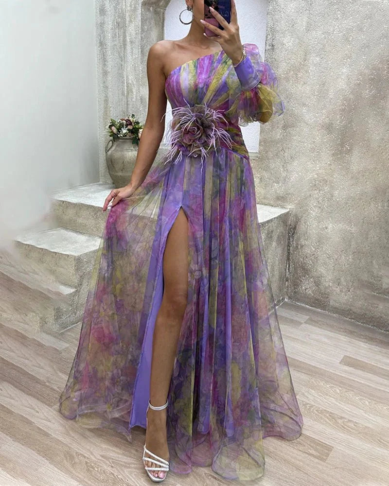BEATRICE | ONE-SHOULDER LONG SLEEVE DRESS