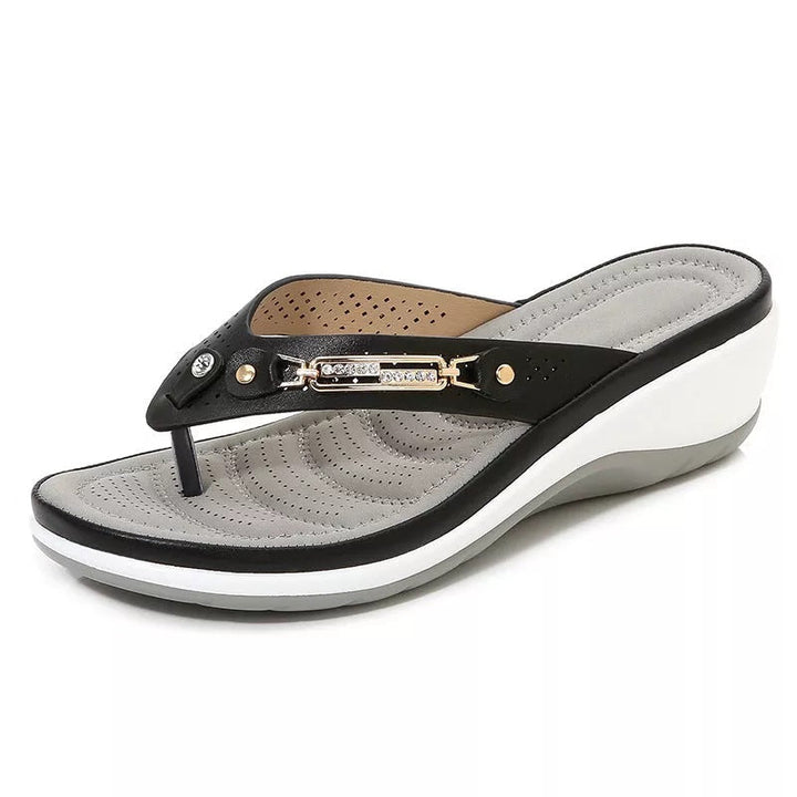 Cushioned Wedge Sandals Women Arch Support Leather