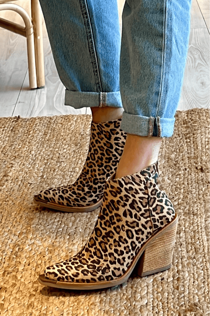 Camille | Lion Print Ankle Boots