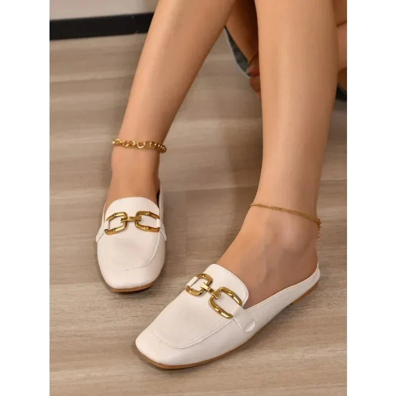 CELINE | ELEGANT CLOSED TOE SLIP ON SANDALS