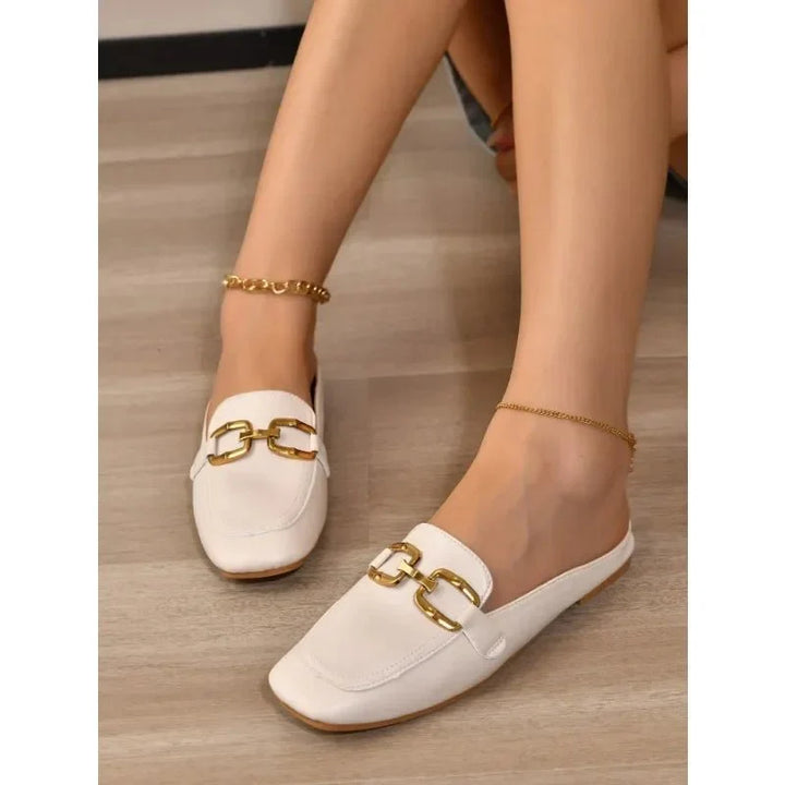 CELINE | ELEGANT CLOSED TOE SLIP ON SANDALS