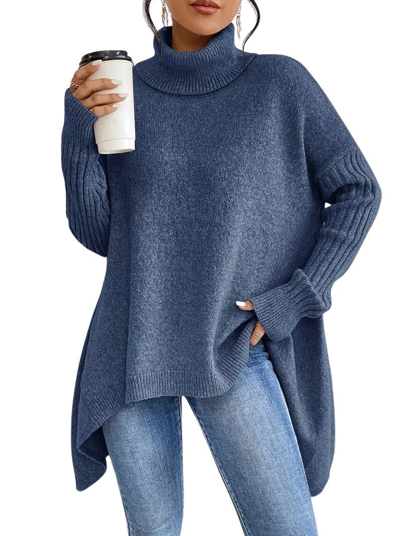 LAORA | Sweater with Long Sleeves and High Collar
