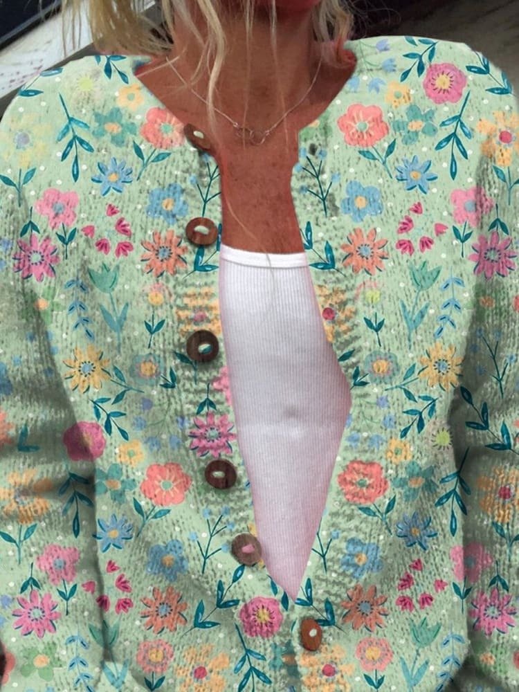 Liora | Breezy Floral Knit Cardigan