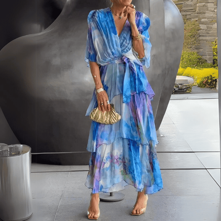 LORRAINE | ELEGANT V-NECK DRESS