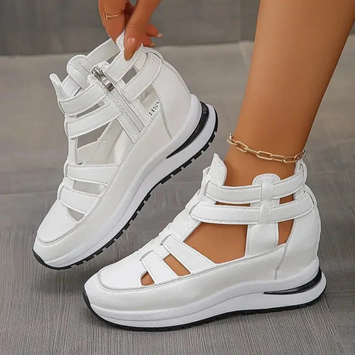 SAFRINA | STYLISH ZIPPERED WEDGE SANDALS