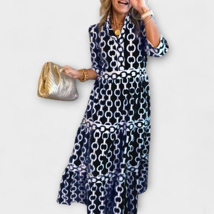 Seraphine | Collared shirt maxi layered dress