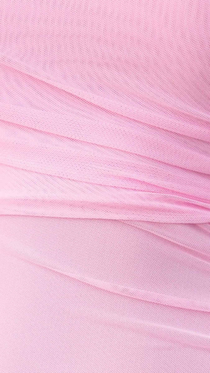 Serina | One-Shoulder Ruffle Mesh Maxi Dress