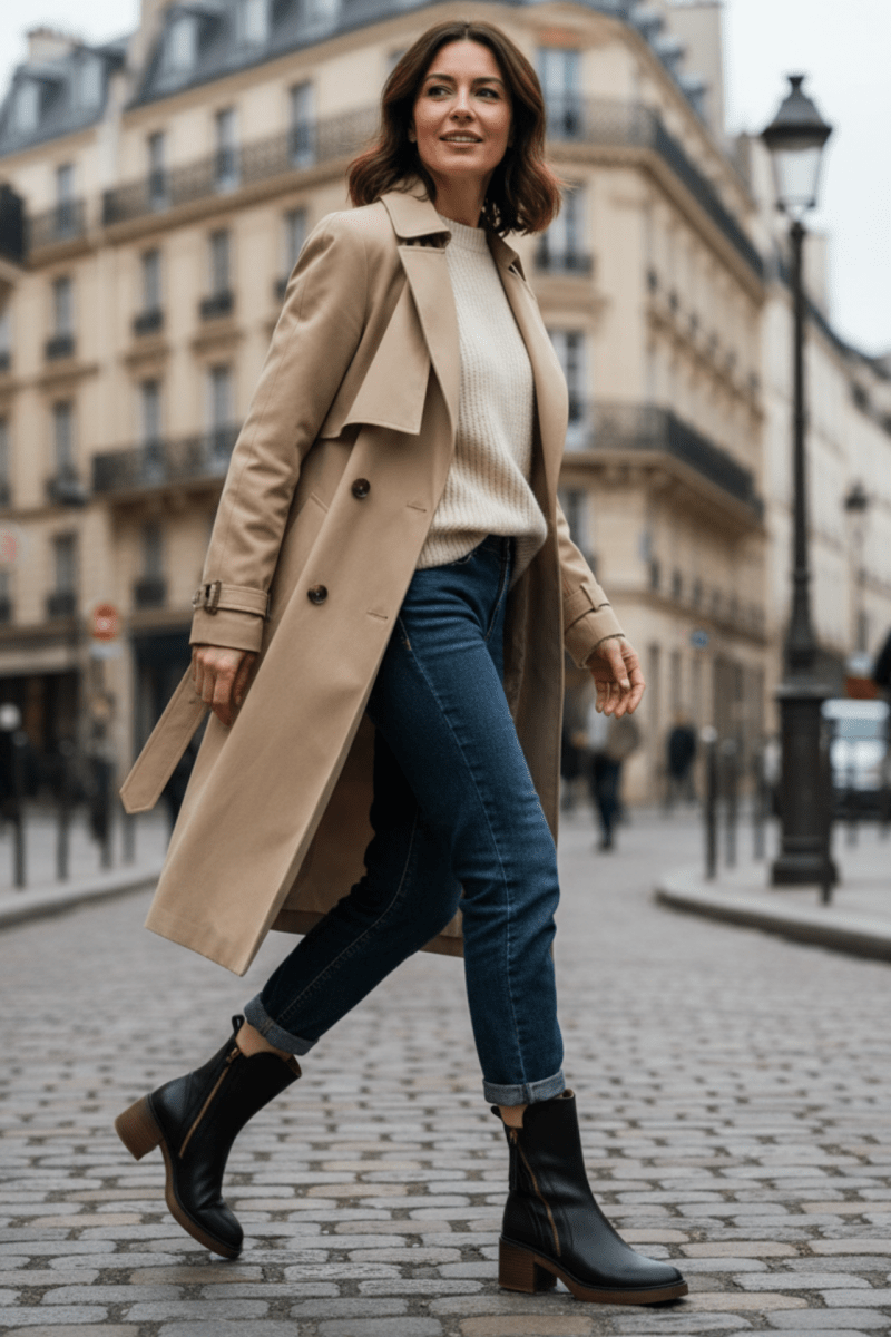 Valorine | Black leather boots with a comfortable heel