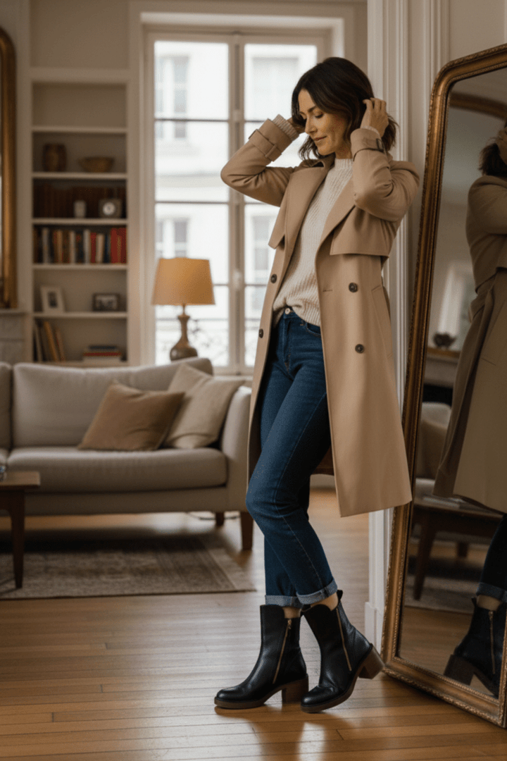 Valorine | Black leather boots with a comfortable heel