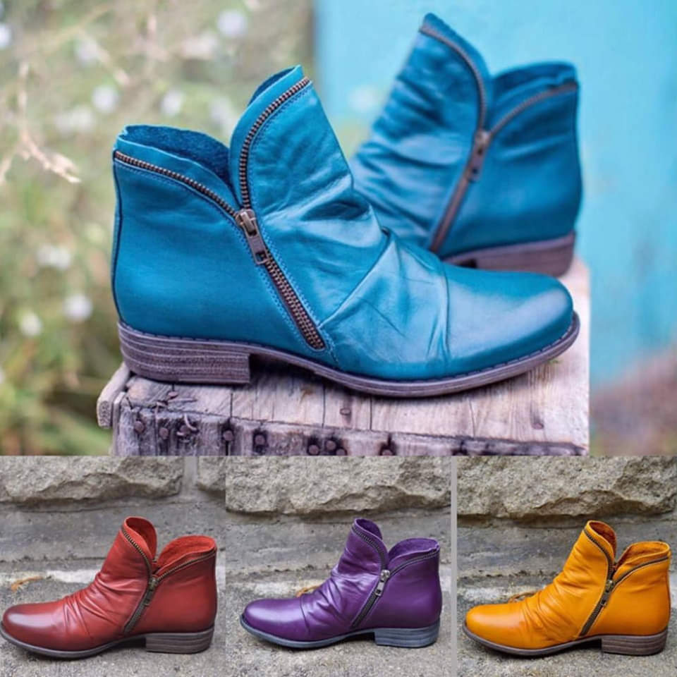 Victoria™ – Leather Boots with Practical Zipper