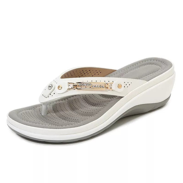 Cushioned Wedge Sandals Women Arch Support Leather